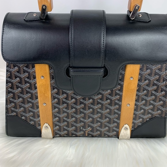 Goyard Saigon MM Black Coated Canvas Satchel - Picture 2 of 16